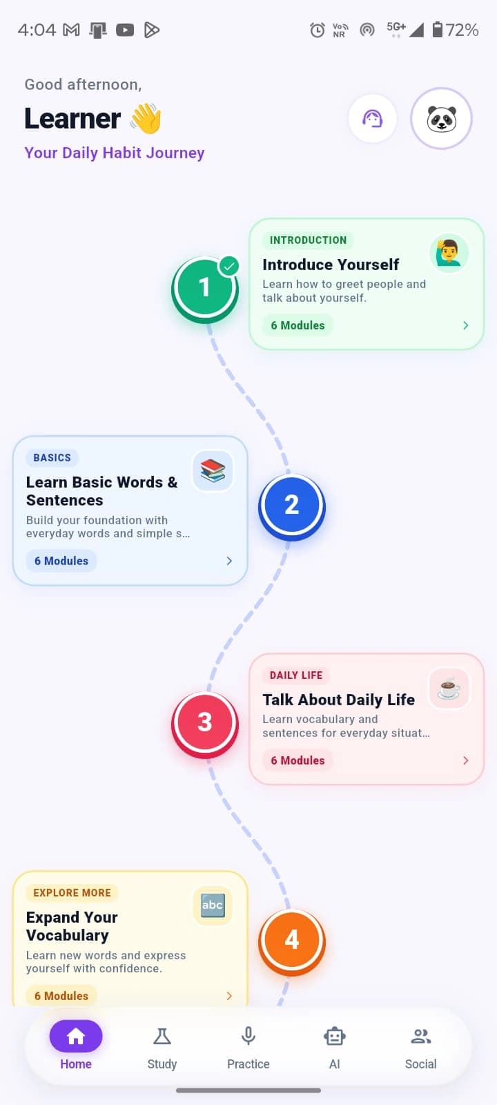 Pick a Topic Roadmap Screen