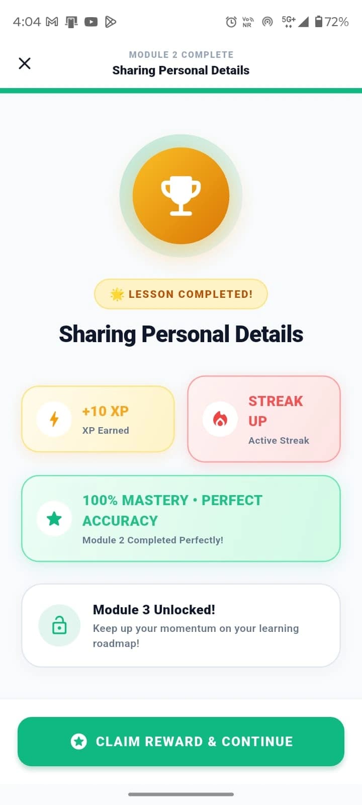 Increase your XP Screen